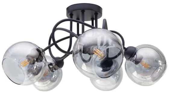 Felületre szerelhető csillár LATIL 5xE27/60W/230V fekete