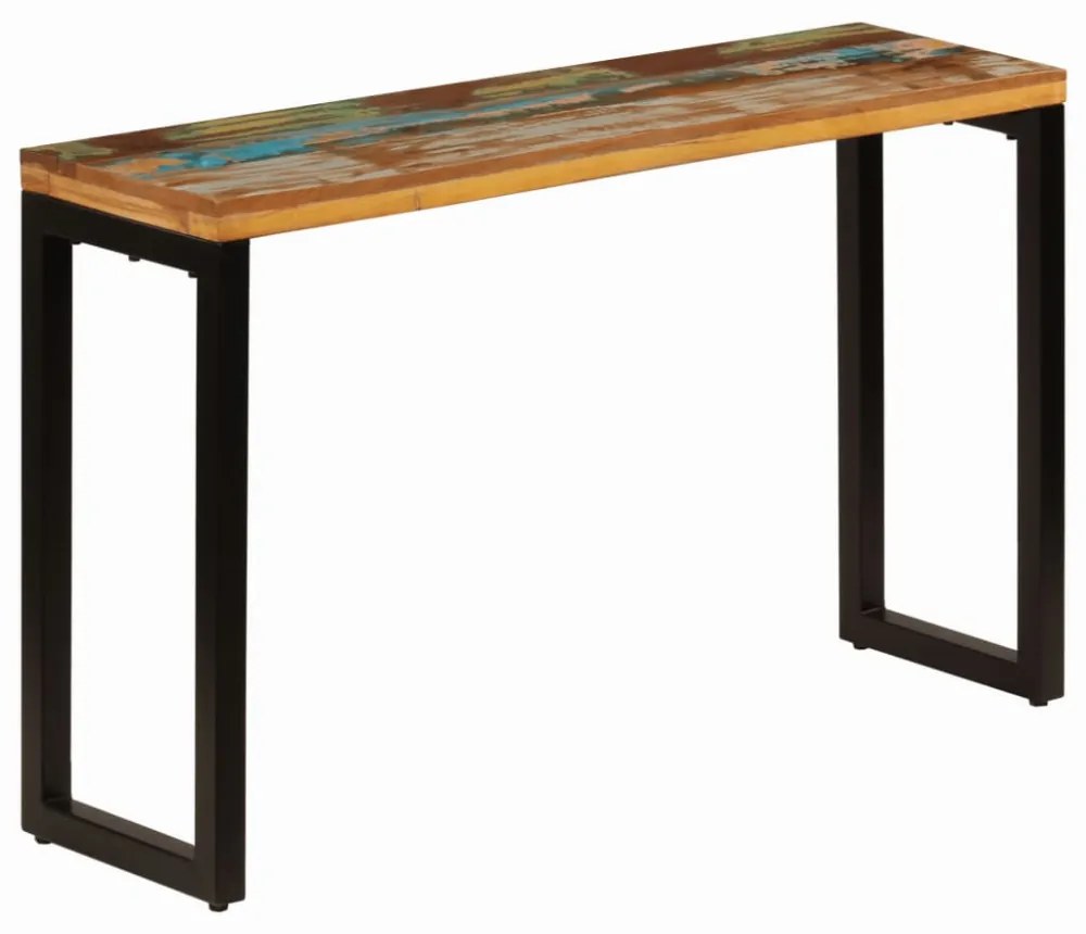 tömör újrahasznosított fa és acél tálalóasztal 120 x 35 x 76 cm