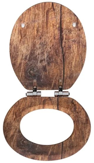 WENKO 25226100-WC RUSTIC WC-ülőke 35,5x42,5 cm barna/ezüst