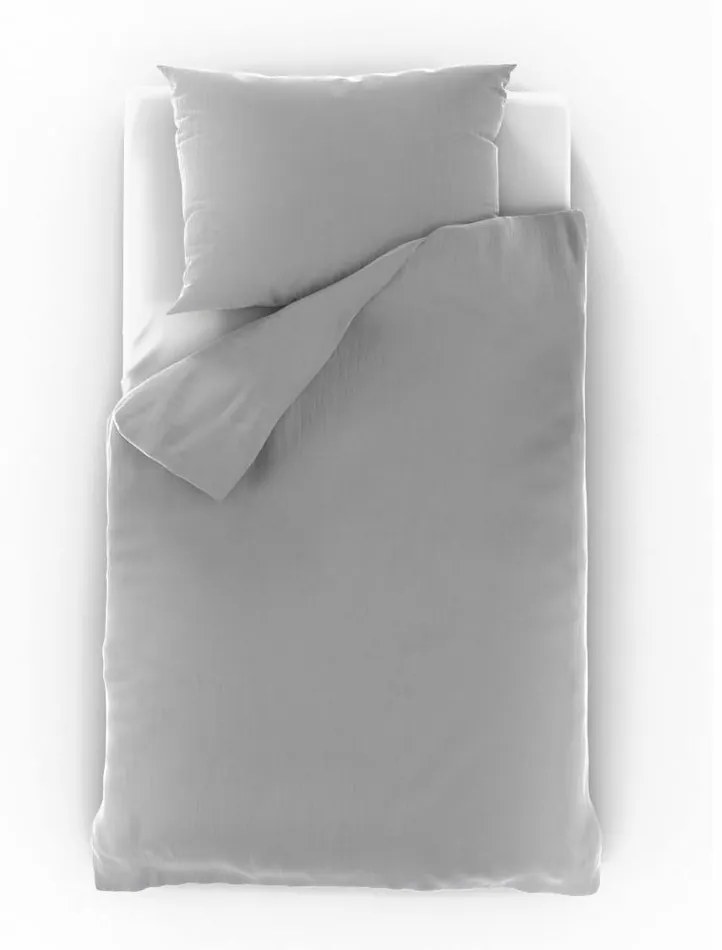 Kvalitex Muslin ágyneműhuzat világosszürke, 140 x 200 cm, 70 x 90 cm, 140 x 200 cm, 70 x 90 cm