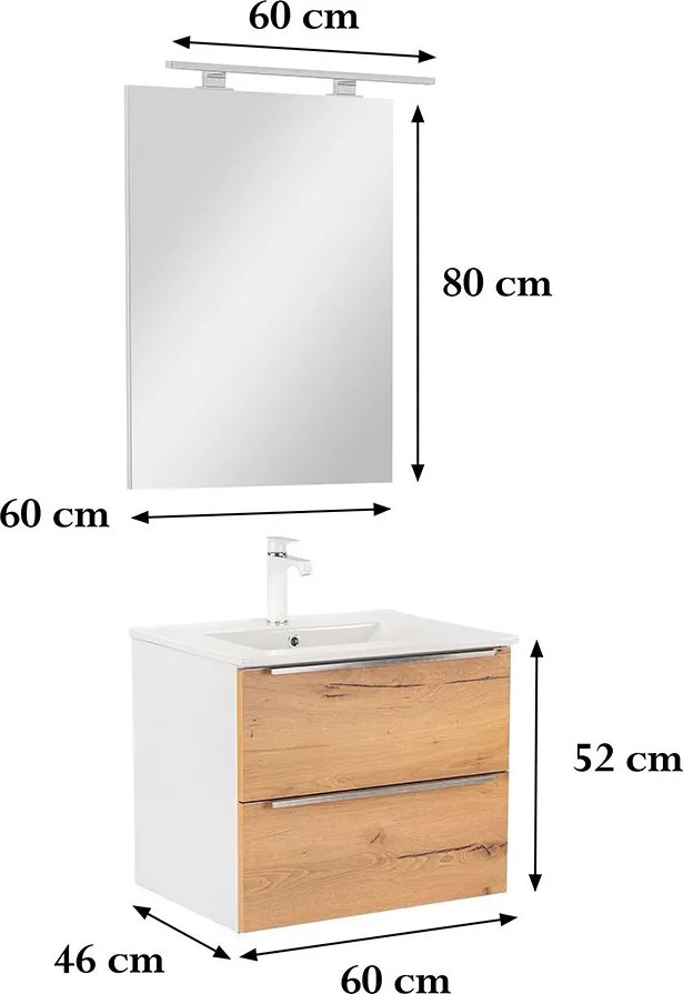 Vario Trim 60 Fürdőszoba komplett szekrény