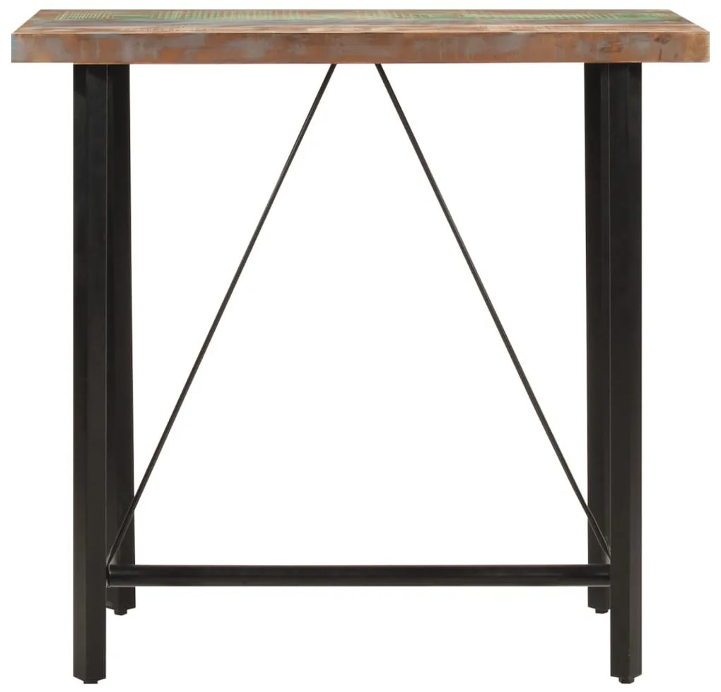 Tömör újrahasznosított fa és vas bárasztal 110 x 55 x 107 cm