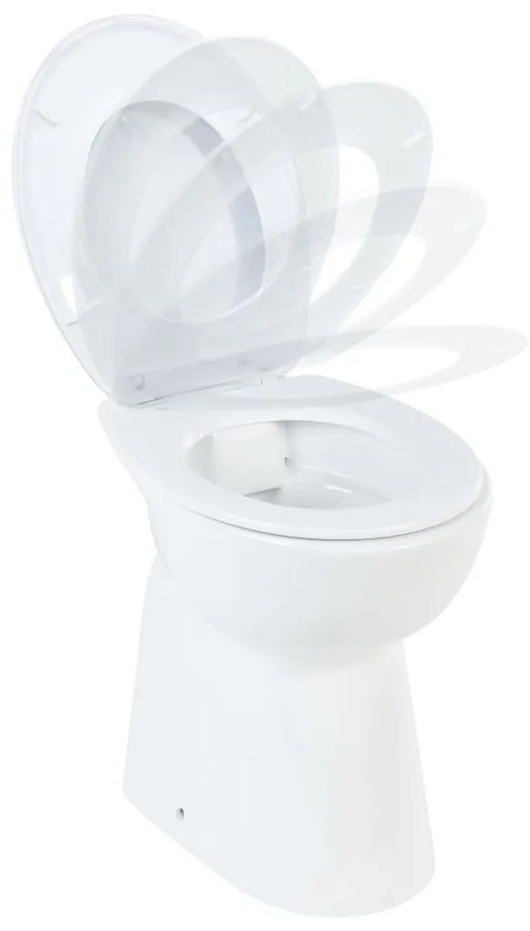 Fehér kerámia perem nélküli WC 7 cm extra magasság Soft Close