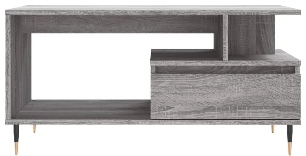 Szürke sonoma szerelt fa dohányzóasztal 90x49x45 cm