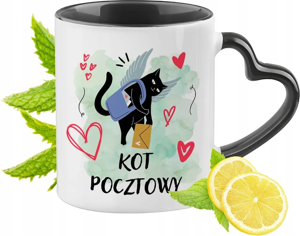 Cica Bögre Fekete Szív Alakú Füllel Ajándék