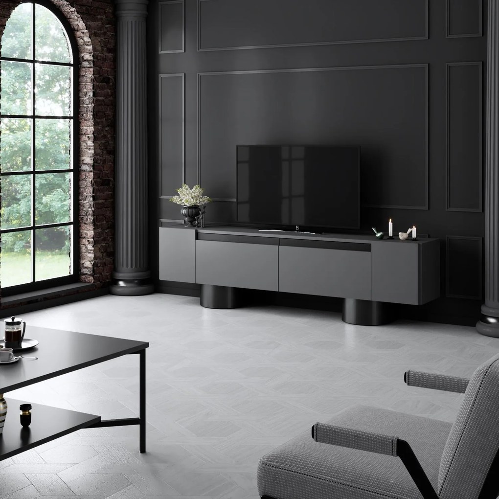 TV szekrény Bohem - Anthracite, Black