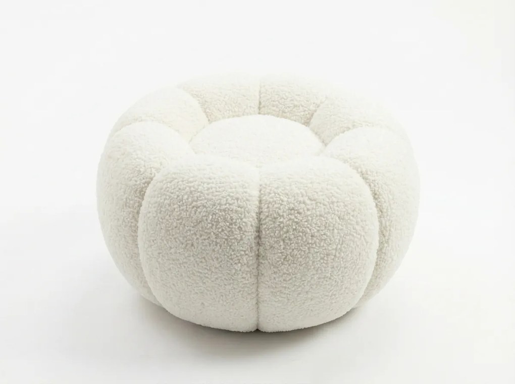 Design fotel BLOOM lábtartóval, krémszínű