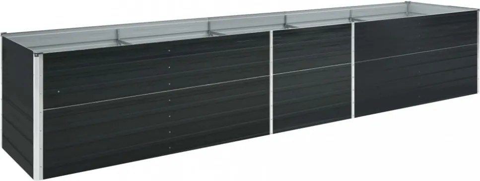 vidaXL antracitszürke horganyzott acél kerti magaságyás 400x80x45 cm