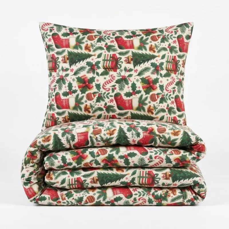 Karácsonyi ágyneműhuzat Holly Jolly EMI, A standard egyszemélyes ágy szett tartalma: 1x 140x200 + 1x 70x90