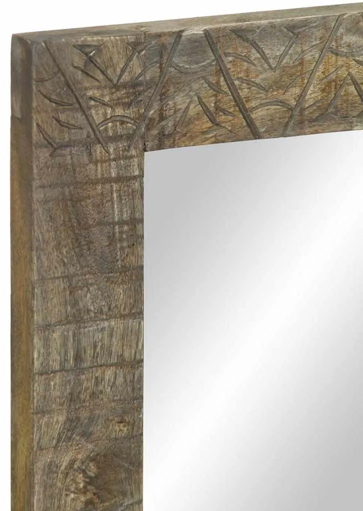 Fürdőszoba tükör 50x2,5x70 cm tömörfa mangó szürke