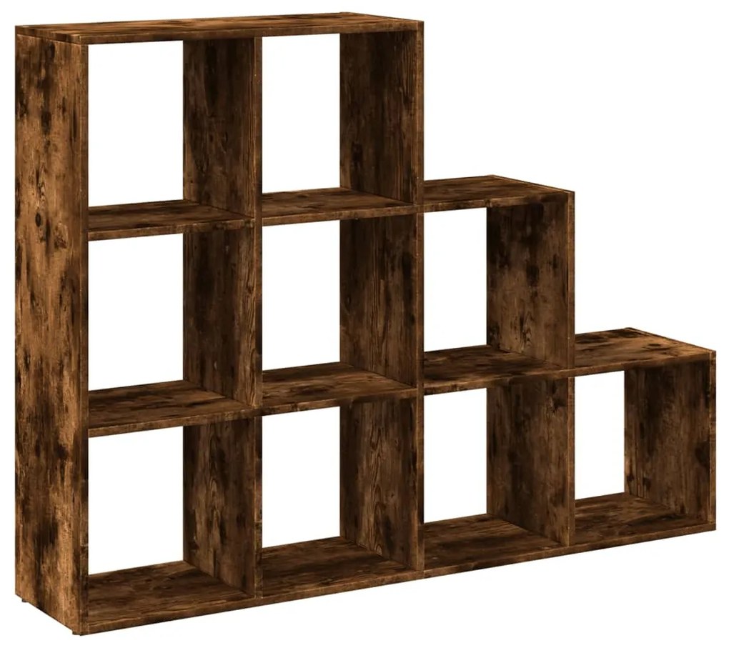 3 szintes füstös tölgy elválasztó könyvespolc 137,5x29x103,5 cm