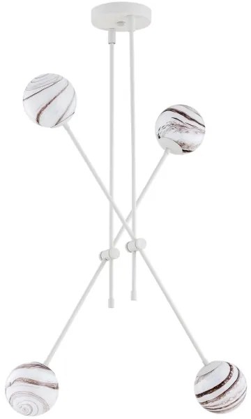 Argon 1841 - Csillár rúdon ABSOS 4xE14/7W/230V alabástrom fehér