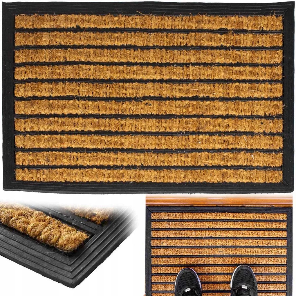 Lábtörlő Cipőajtó Alá Külső Bejárati Erős Kókusz Szőnyeg 40x60