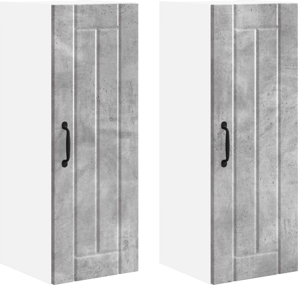vidaXL Konyhaszekrény 2 pcs Beton Szürke 30 x 31 x 80 cm Faanyag