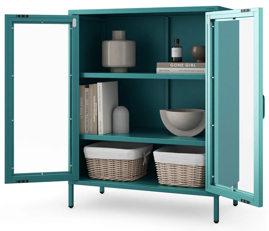 Vitrin GINA, 800 x 1015 x 400 mm, Modern: tengerszínű