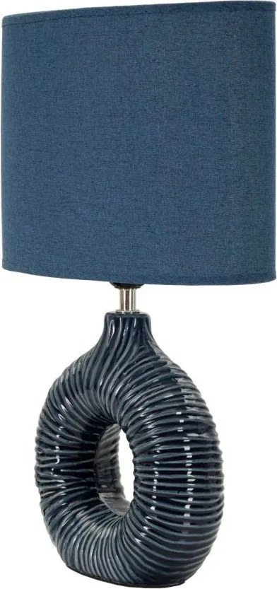 Kék kerámia asztali lámpa textil búrával (magasság 43 cm) Seta – Mauro Ferretti