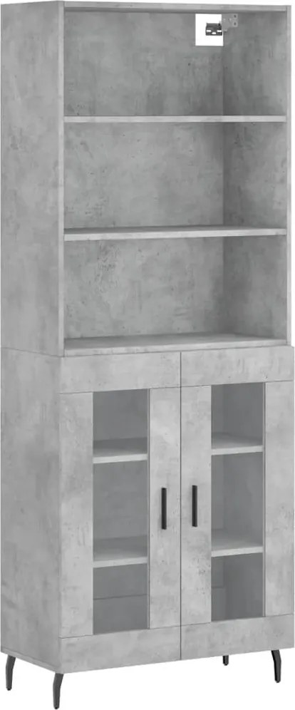 vidaXL betonszürke szerelt fa magasszekrény 69,5 x 34 x 180 cm