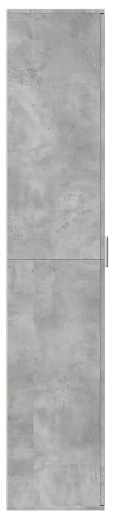 Betonszürke szerelt fa magasszekrény 60 x 35 x 180 cm