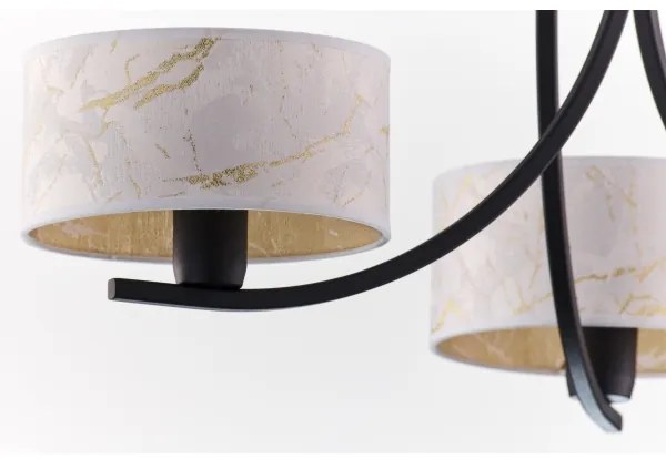 Jupiter 2103 - ARTHUR láncos csillár 3xE27/15W/230V fehér/fekete/márvány dekor