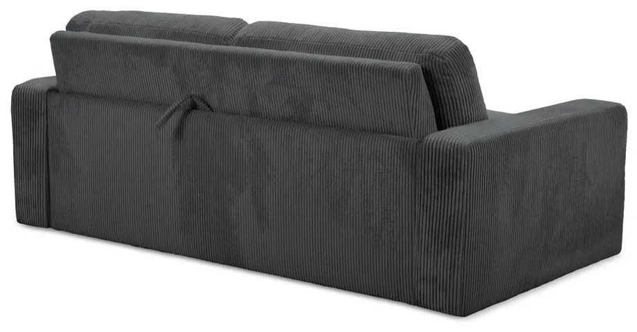 Sötétszürke kordbársony kinyitható kanapé 195 cm Nona – Makamii