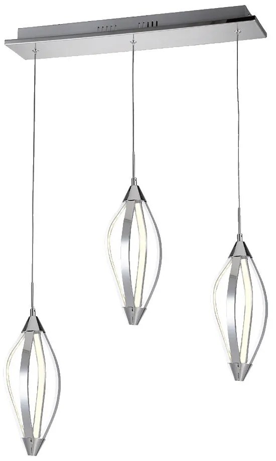 PREZENT 61306 SAKURA Többágú Függesztett Lámpa Fehér, Króm LED IP20