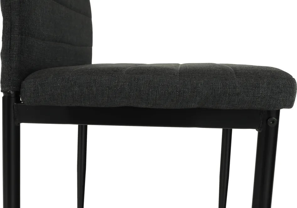 Étkezőszék, sötétszürke szövet/fekete fém, COLETA NOVA