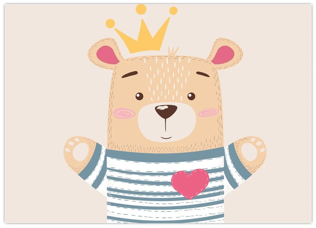 Kép - Teddy maci koronával (70x50 cm)