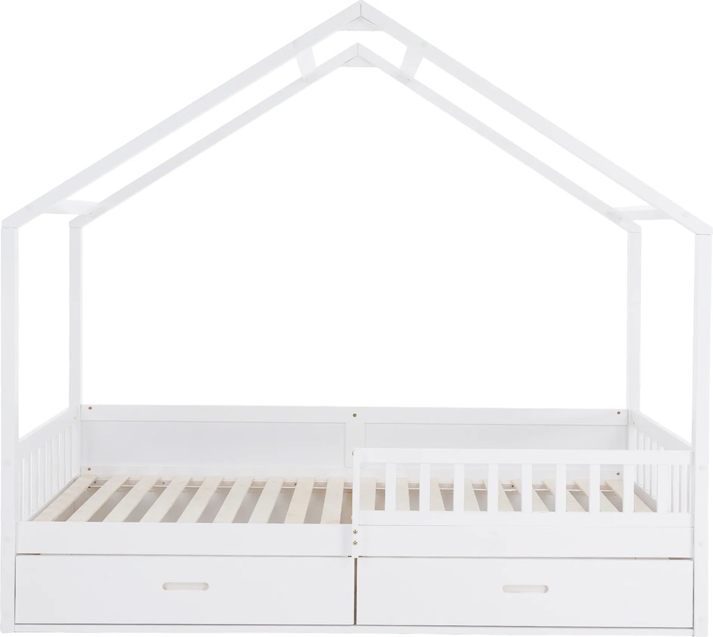 Montessori ágy, 90x200, fehér, tömör, BIANKA