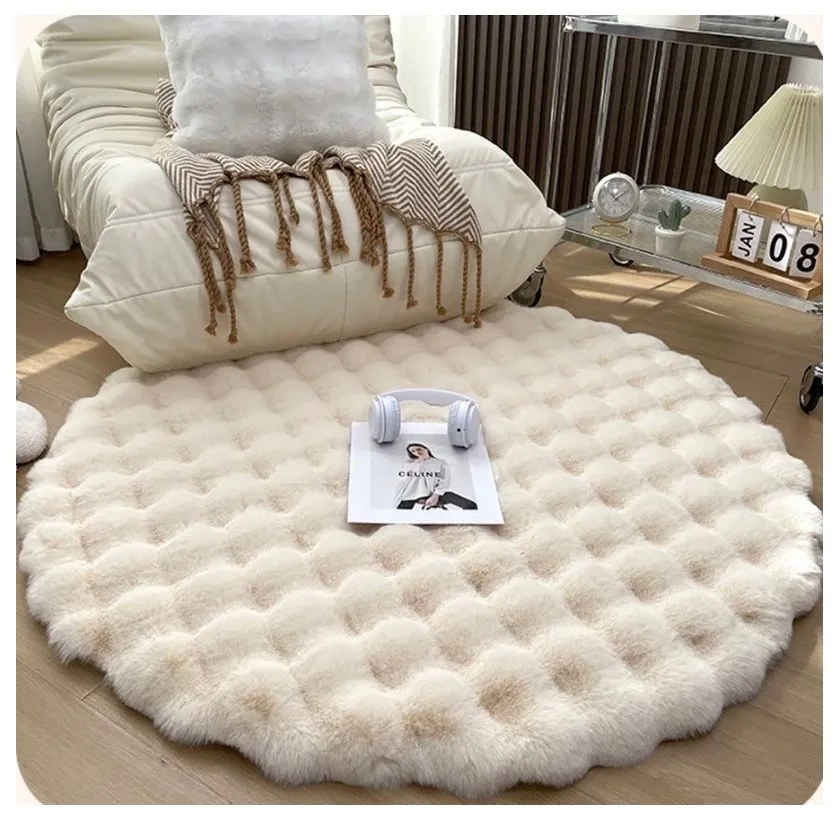 Bézs mosható kerek szőnyeg ø 80 cm Bubble Cream – Mila Home