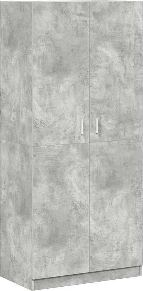 vidaXL betonszürke szerelt fa ruhásszekrény 90 x 52 x 200 cm
