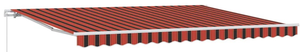 Manuálisan behúzható napellenző narancssárga és barna 450x300 cm