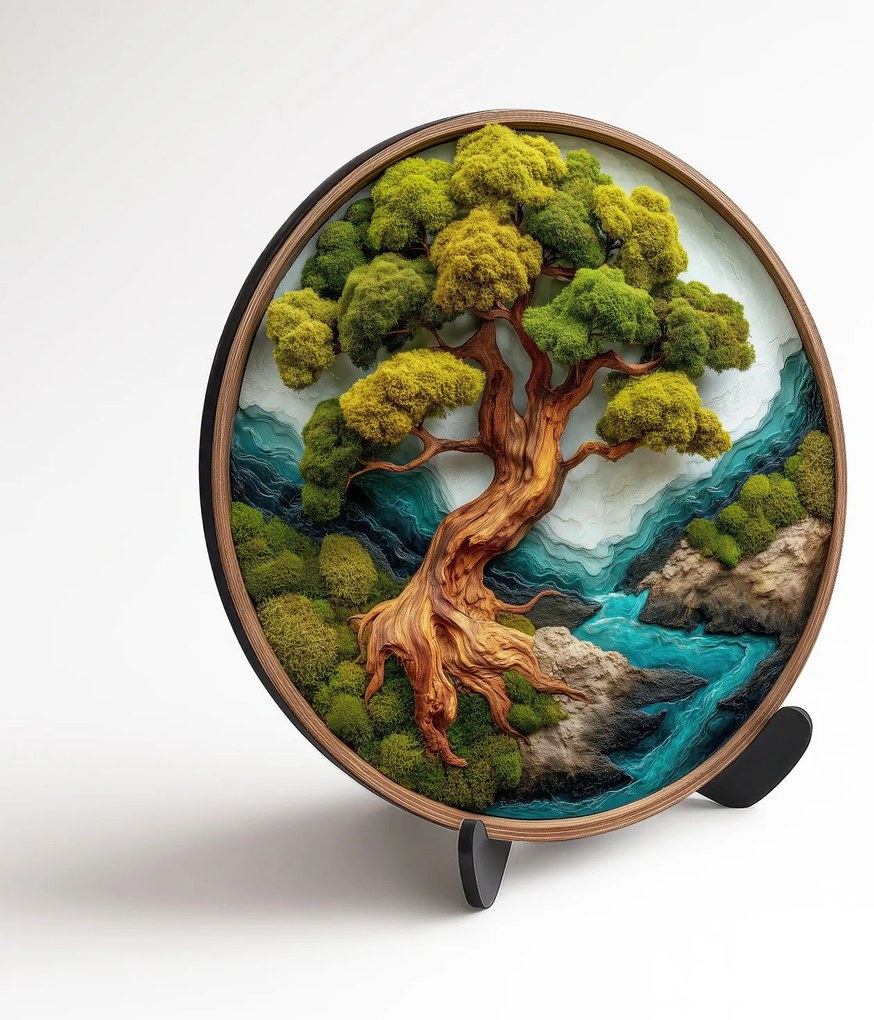 DUBLEZ | Falikép – Bonsai életfa fából