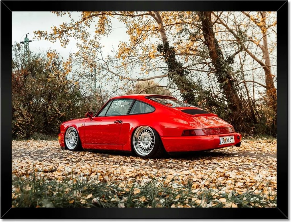 Poszterek keretben 40x30 Piros Porsche Autó