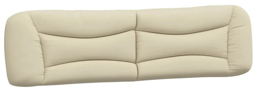 krémszínű szövet ágykeret LED-ekkel matrac nélkül 200 x 200 cm