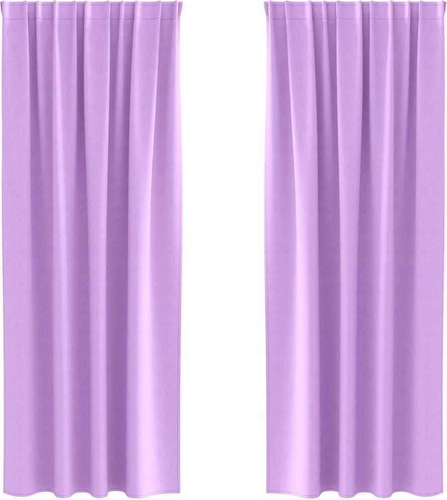 vidaXL Fekete Függöny Gyűrűkkel 2 pcs Lila 245 x 140 cm Poliészter
