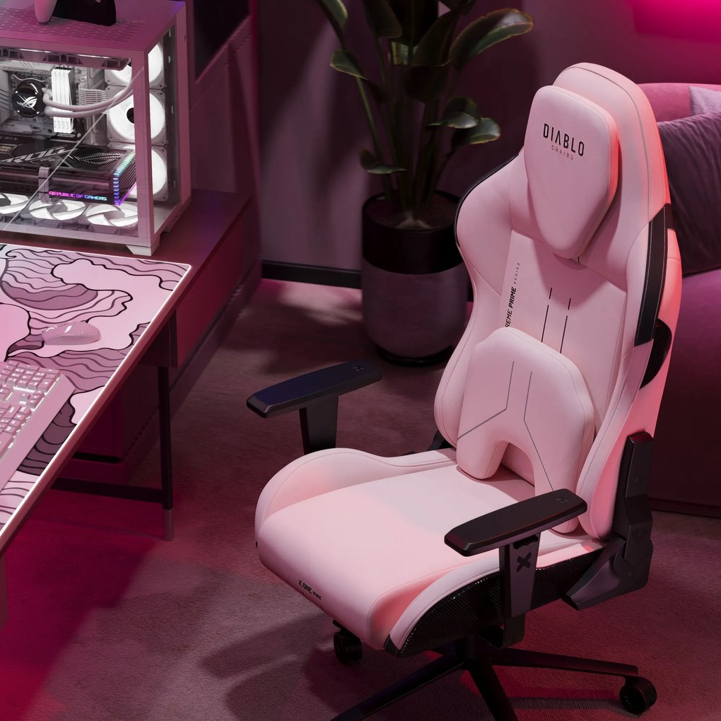 Gamer szék Normal Size, fekete-rózsaszín: Diablo X-One Prime Akira Pink