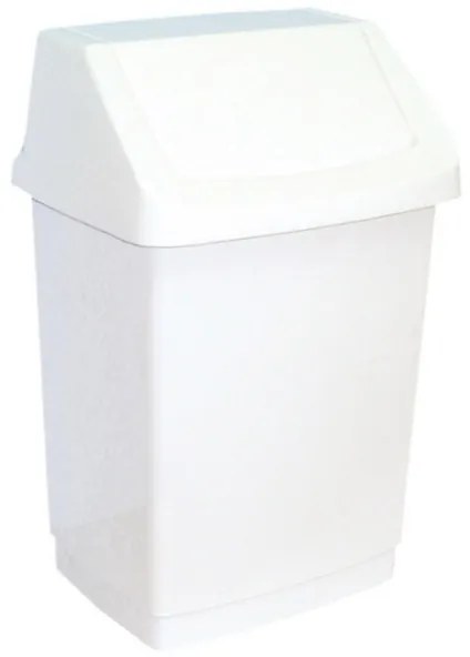 Szemeteskuka fedeles műanyag 15 l, fehér