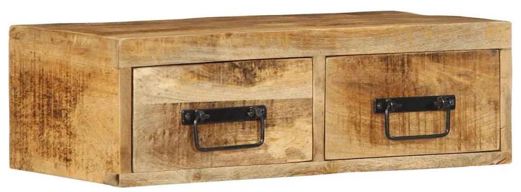 tömör nyers mangófa falra szerelhető TV-szekrény 60x30x19 cm