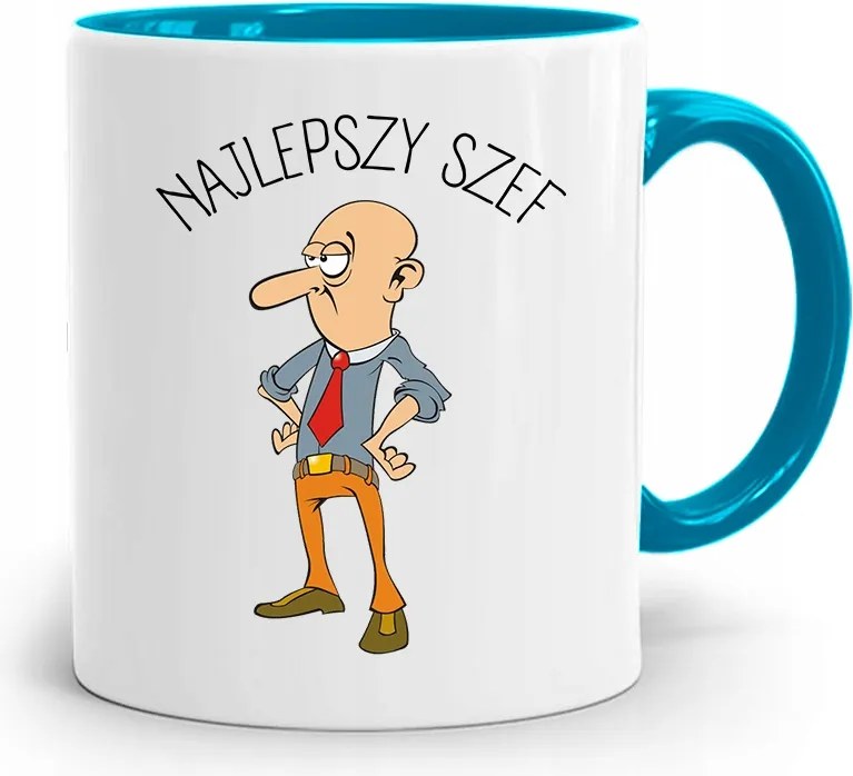 Kék Bögre A Főnöknek Legjobb Főnök Ajándék fényképes nyomtatással