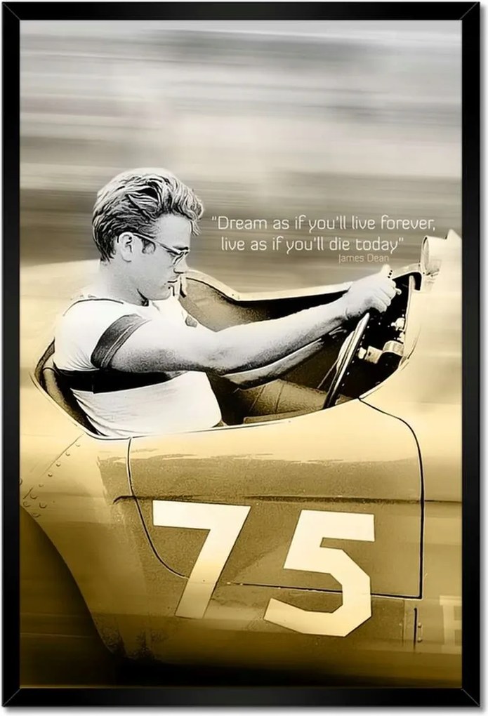 Poszterek keretben 40x60 James Dean az autóban