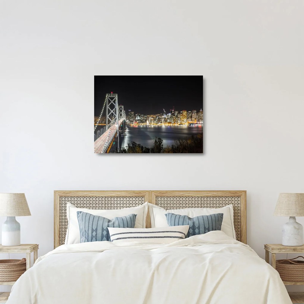 A Brooklyn-híd és a New York-i kép (üvegen) (70x50 cm)