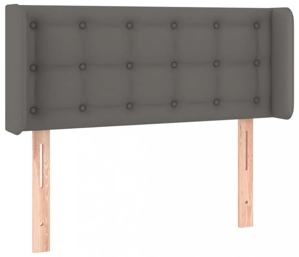 szürke műbőr szárnyas fejtámla 83x16x78/88 cm
