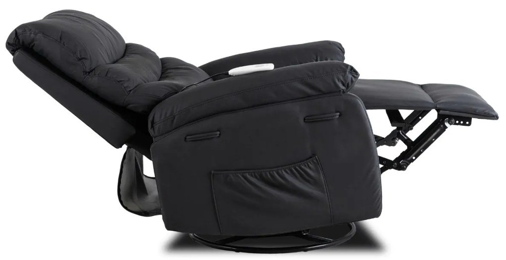 Elektromosan Vezérelhető Masszázsfunkciós Relaxfotel Fotel Fekete Színben. BRUCE