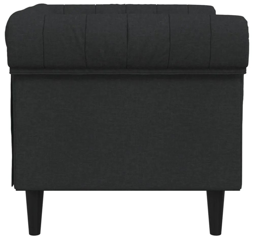 fekete szövet Chesterfield kanapé
