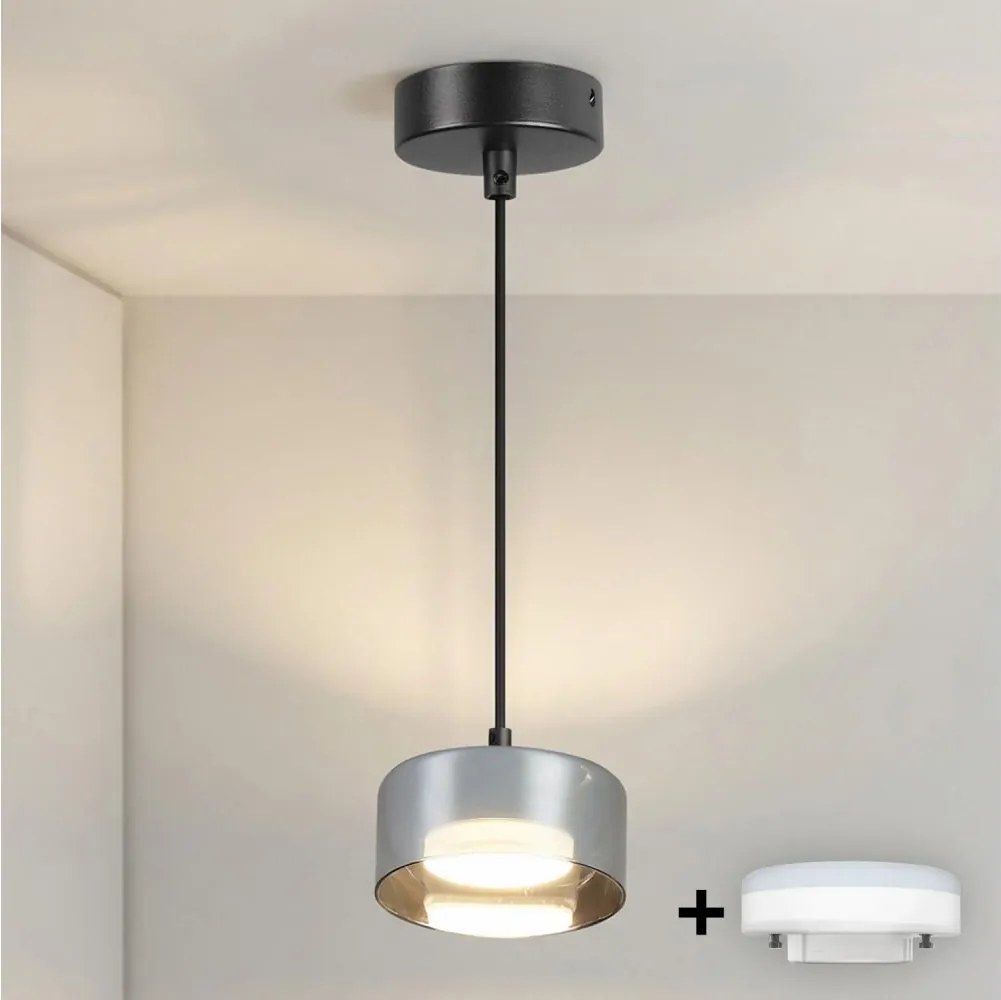 Brilagi - Kábeles függeszték AURA LUX 1xGX53/30W/230V fekete/füstszínű