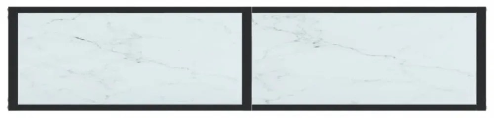 fehér márványszínű edzett üveg tálalóasztal 160 x 35 x 75,5 cm