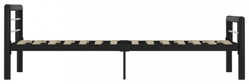 fekete és fehér fém ágykeret 90 x 200 cm