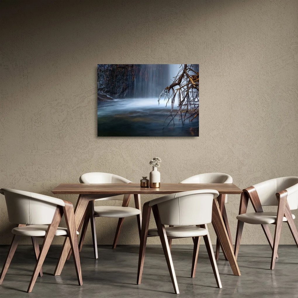 Egy téli lagúna képe (üvegen) (70x50 cm)