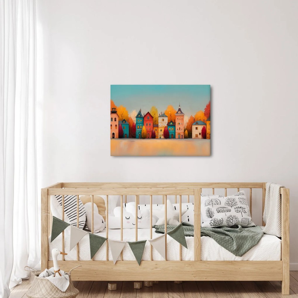 Kép - Őszi falu (70x50 cm)