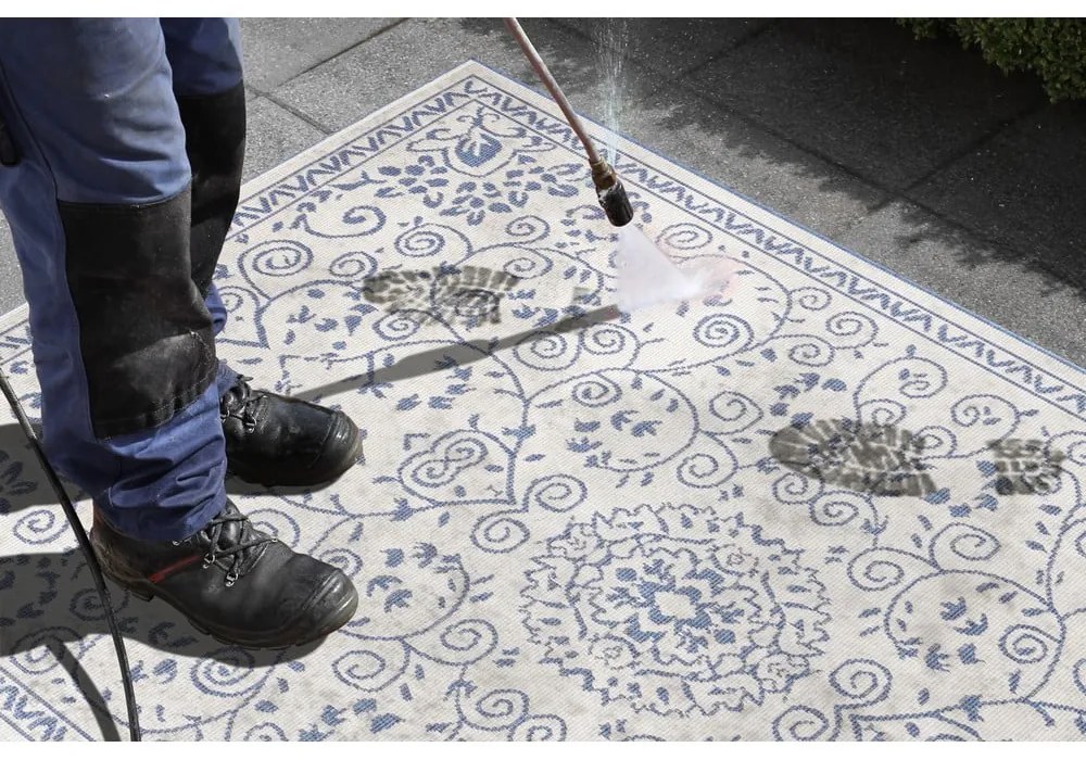 Leyte kék-krémszínű kültéri szőnyeg, 80 x 150 cm - NORTHRUGS